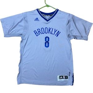 Adidas Brooklyn Nets Top Kids Large 14-16 Deron Williams 8 Jersey T-shirt Gray